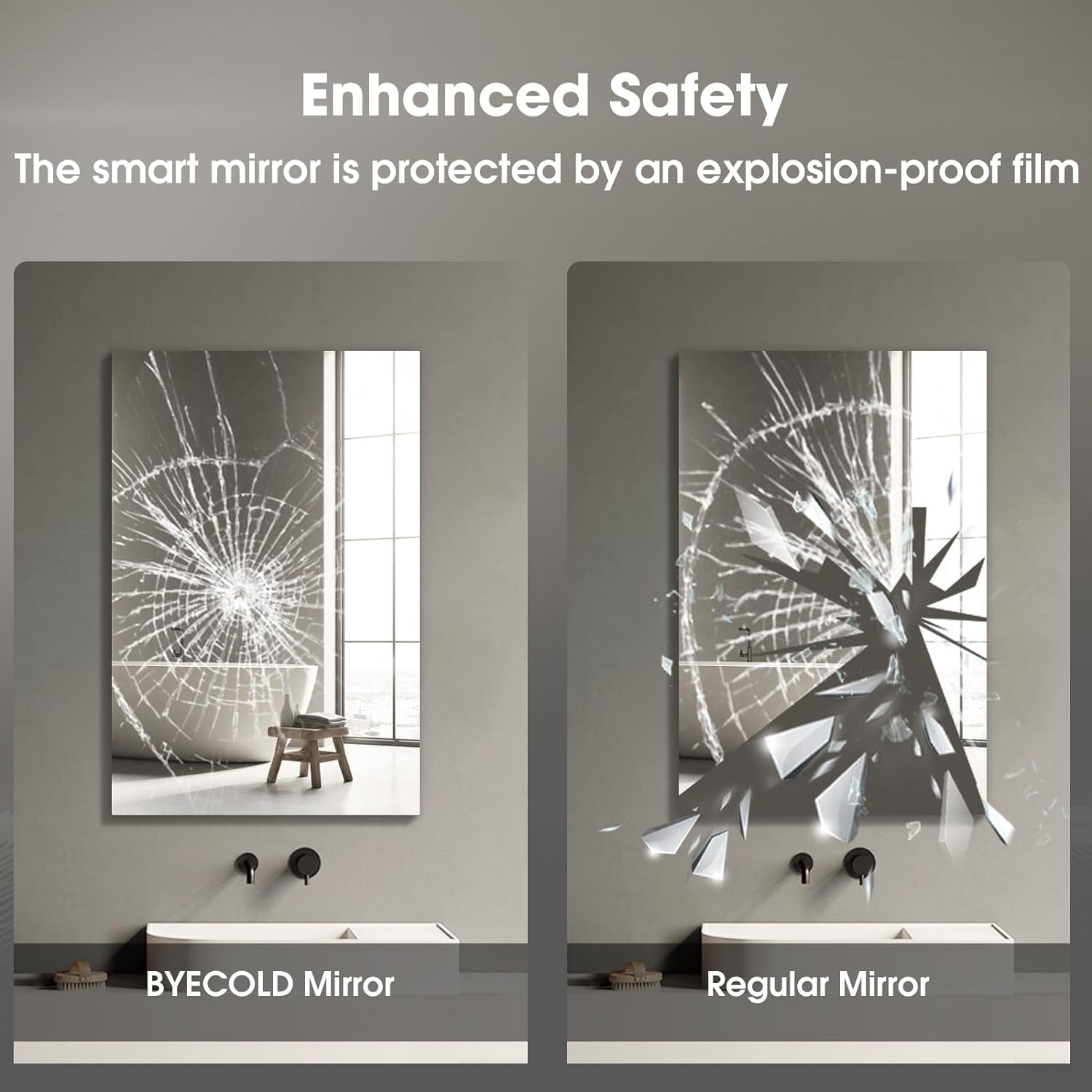 Wifi 24X32 Smart Bathroom Mirror with Bluetooth Enabled Weather Display, LED Bathroom Vanity Mirror with Lights, 2 Colors Lights, Backlit Touch Sensor, Anti-Fog- Vertically Hang Only