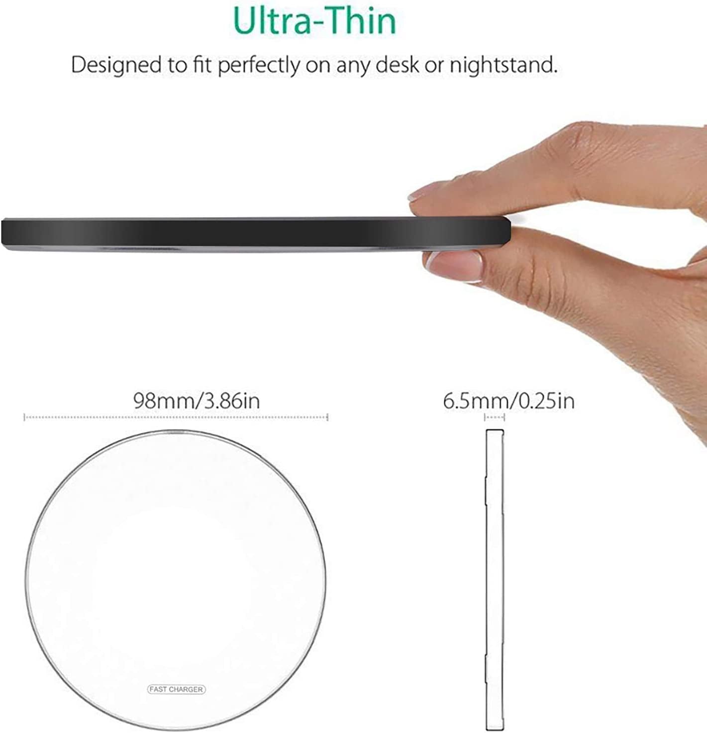 Ultra-Fast 20W Wireless Charger Pad - Compatible with iPhone 16/15/14/13/12/SE/11/Xs Max/Xr, AirPods, Samsung Galaxy S25/S24/Note, Pixel & LG G8